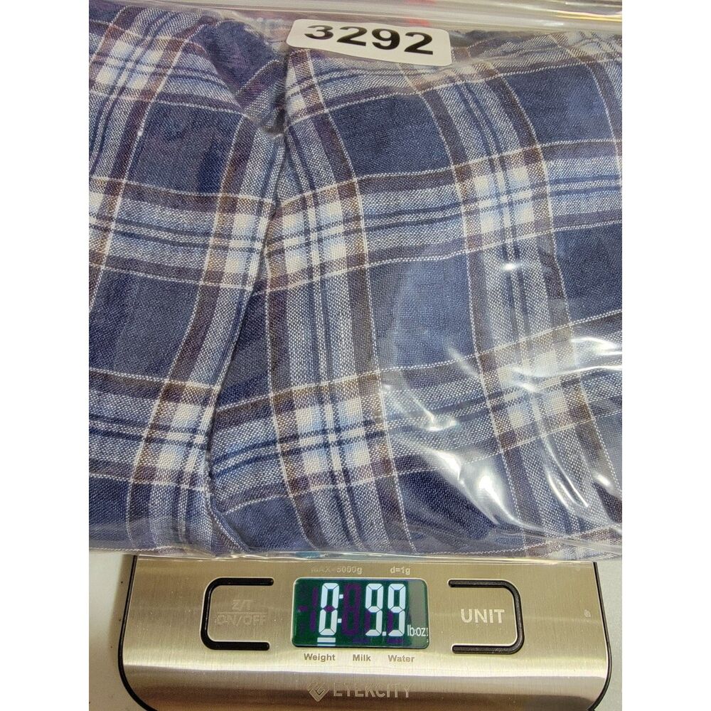 Banana Republic Men's Blue Plaid Linen Long Sleeve Button-up Shirt - XL - Picture 5 of 5